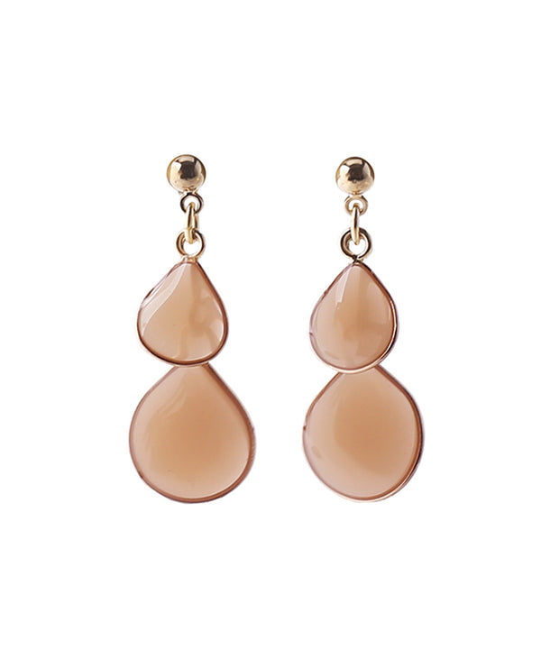 つやつやダブルプレートのピアス