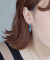Shiny double hexagon mini earrings