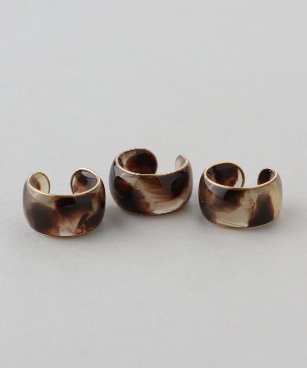 クリアマーブルワイドイヤーカフ