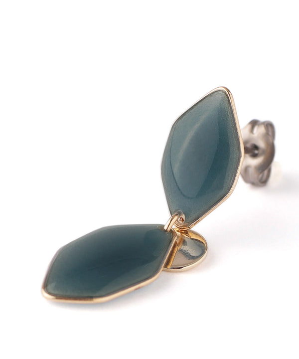 ダブルヘキサゴンのつやつやミニピアス