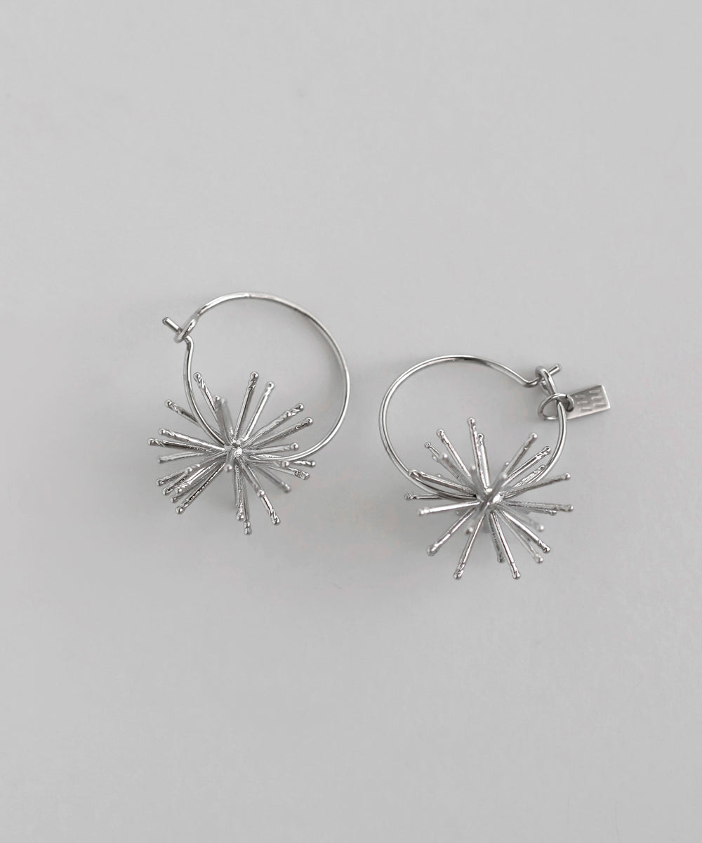 mimi33】フラワーフープピアス[Sheerchic]｜アネモネ・シエナロゼ