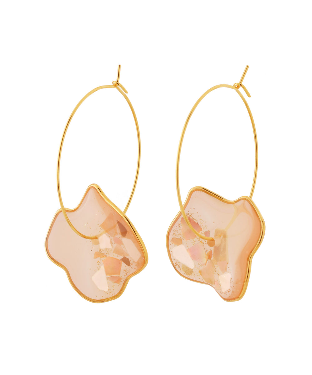 mimi33】シェル×シアーモチーフフープピアス[Sheerchic]｜アネモネ