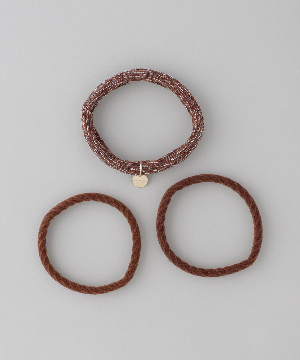 ANEMONE】ソフトカラー×ラメヘアゴム[3本セット]｜SANPO ONLINE