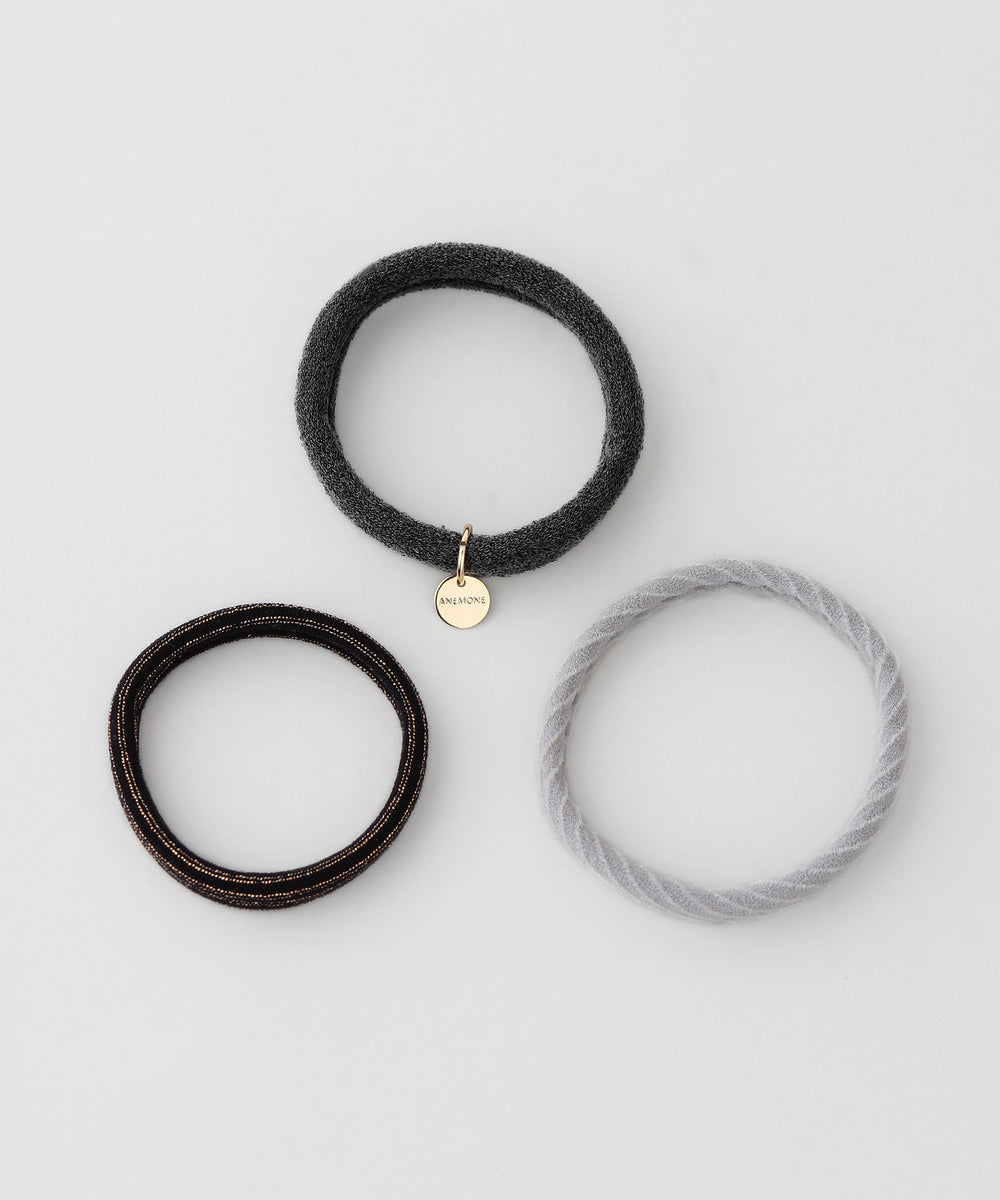 ANEMONE】ラメ×シックカラーヘアゴム［3本セット］｜SANPO ONLINE