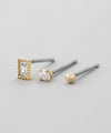 Beaded and metal earrings (set of 3 pairs)