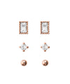 Beaded and metal earrings (set of 3 pairs)