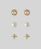 Bijou and pearl earrings (set of 3 pairs)