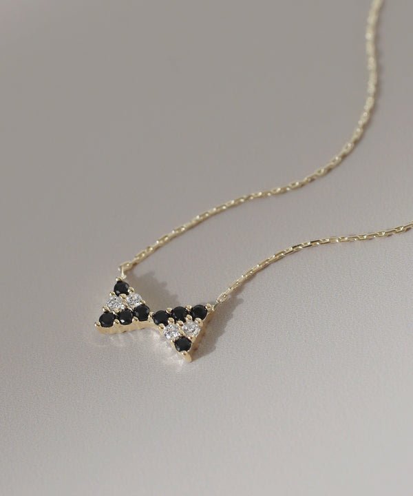 ビジューリボンネックレス