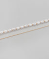 Mini pearl and design chain necklace (set of 2)