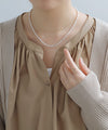 Mini pearl and design chain necklace (set of 2)