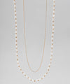 Mini pearl and design chain necklace (set of 2)