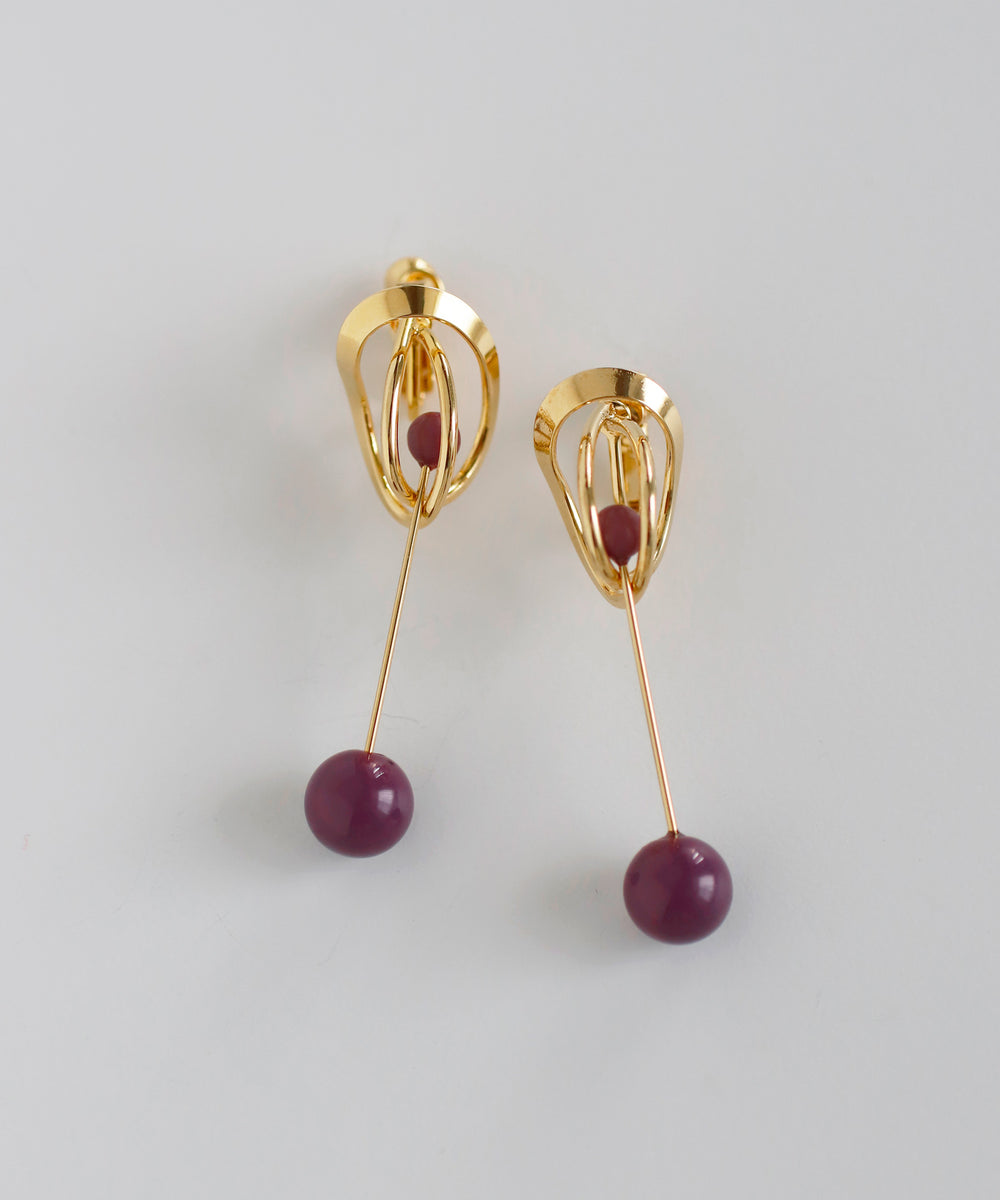 mimi33】スイングスフィアイヤリング[Ownideal]｜アネモネ