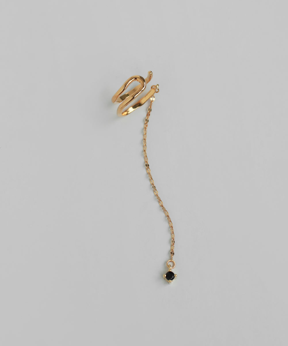 mimi33】ビジュー×バックチェーンイヤーカフ[Ownideal]｜アネモネ