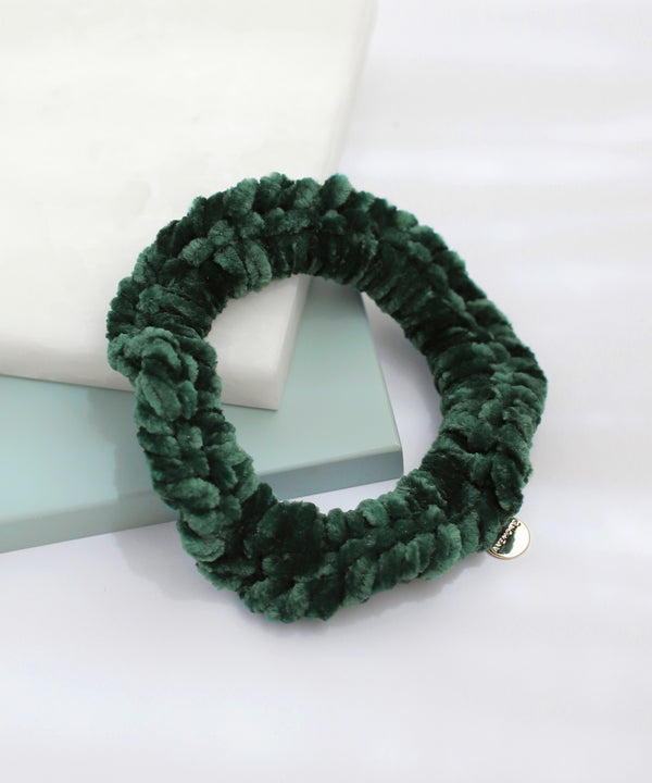 ベロア編み込みシュシュ