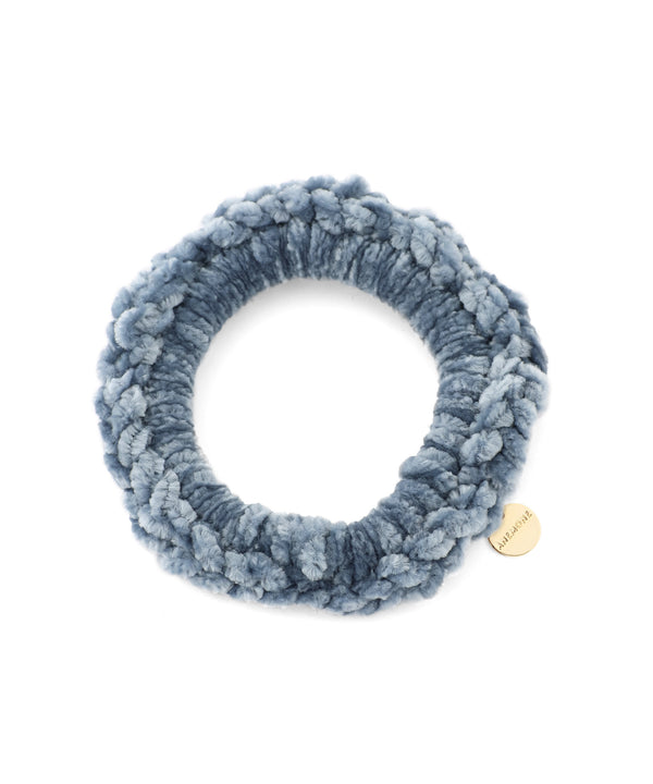 ベロア編み込みシュシュ