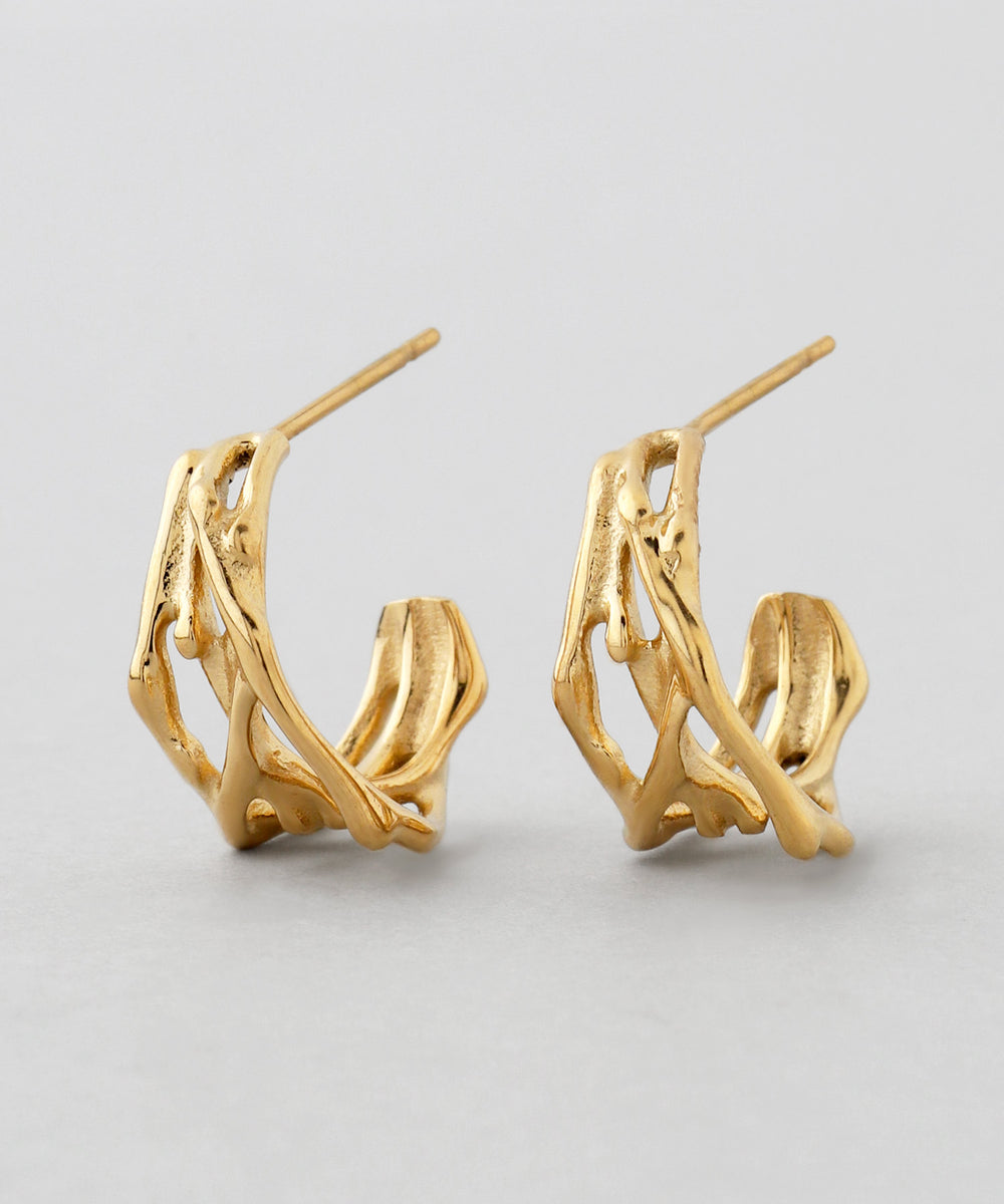 【新品未使用】minami jewelry フープピアス　GOLD ゴールド]シンプルフープピアス