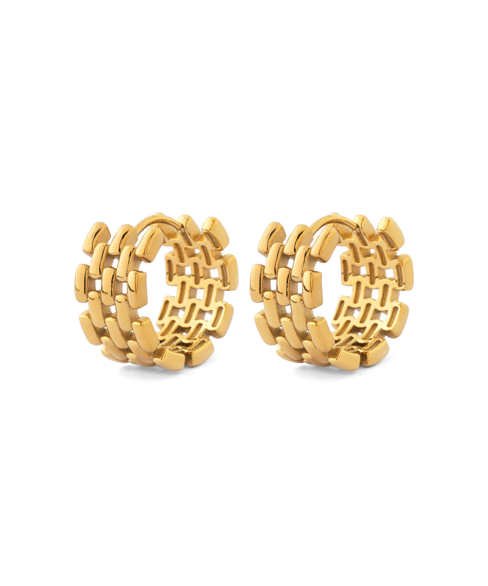 mimi33】メタルメッシュフープピアス[ステンレス][Ownideal]｜アネモネ