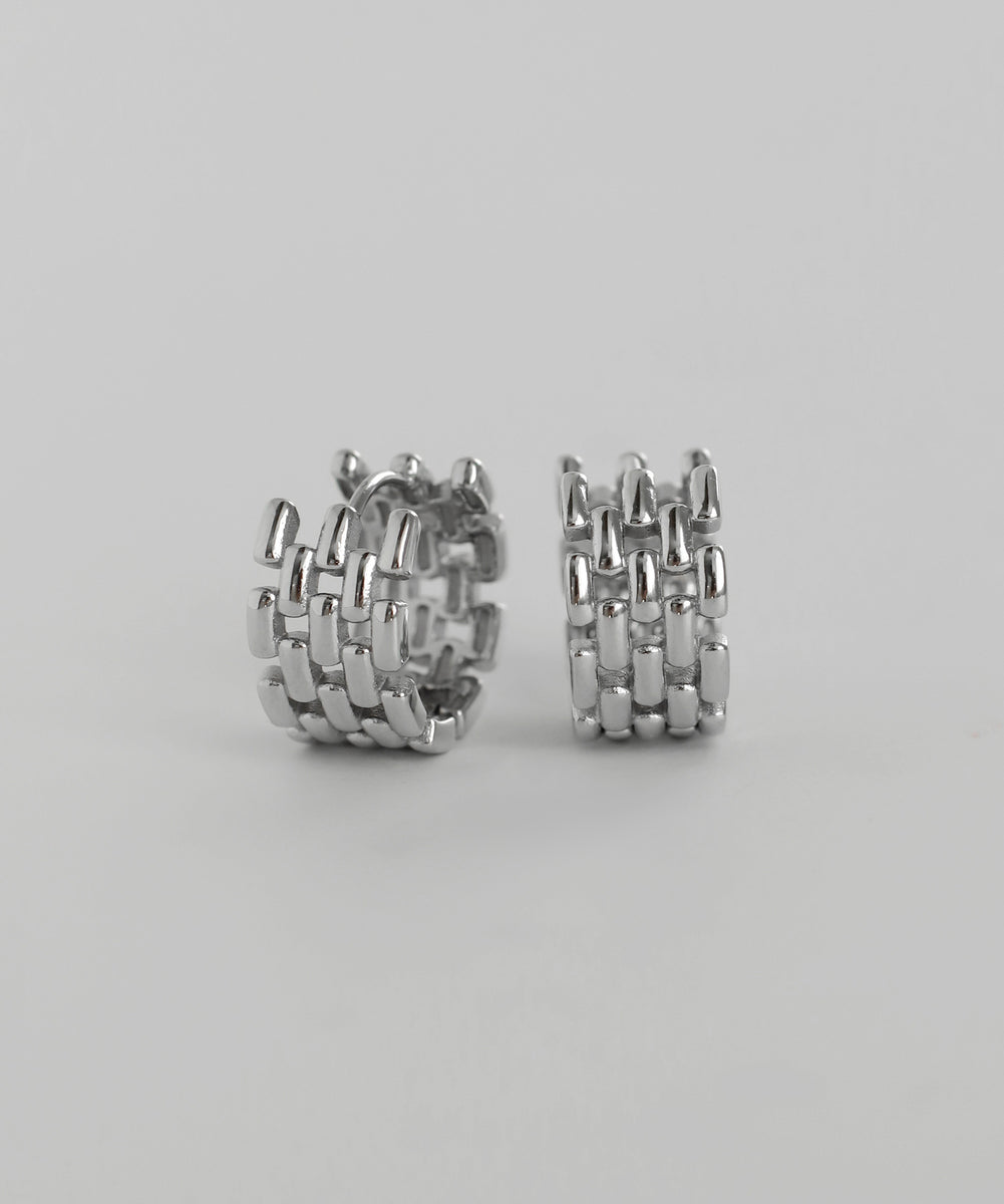 mimi33】メタルメッシュフープピアス[ステンレス][Ownideal]｜アネモネ