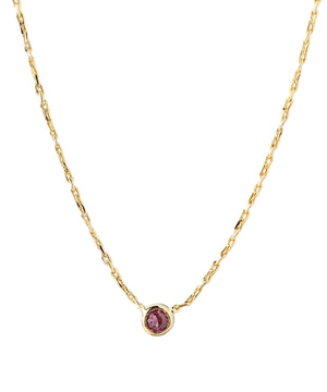 Gold-framed birthstone necklace