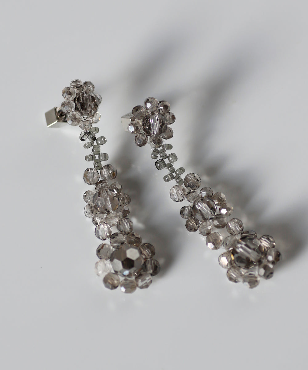 mimi33】ガラスビーズフラワーピアス[Ownideal]｜アネモネ・シエナロゼ