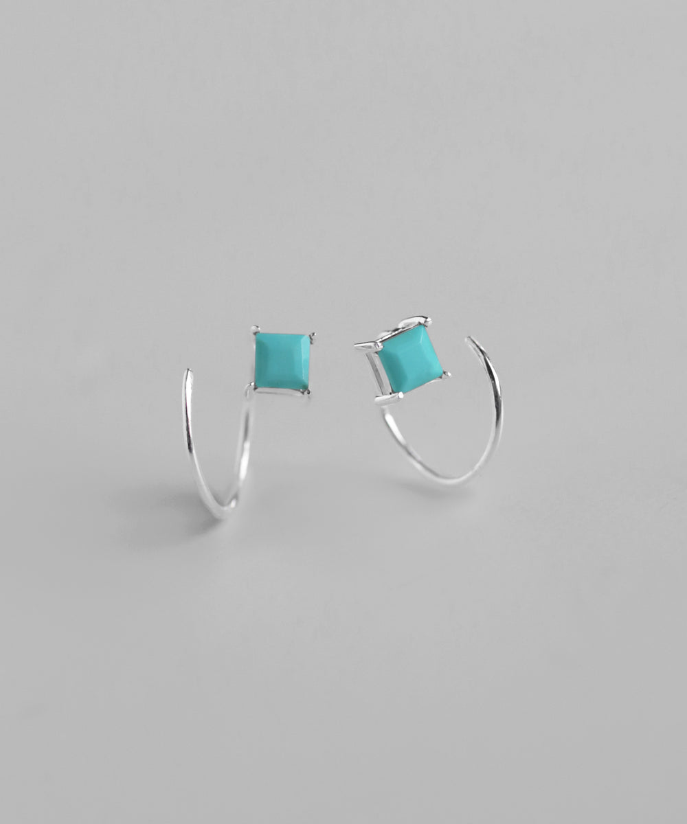 mimi33】天然石コイルピアス[silver925][Basic]｜アネモネ・シエナロゼ