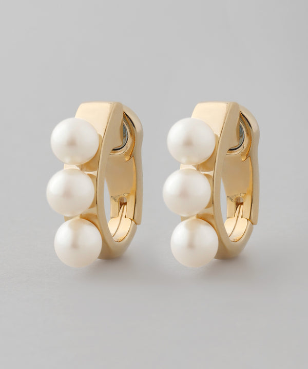 パール×メタルマグネットイヤリング