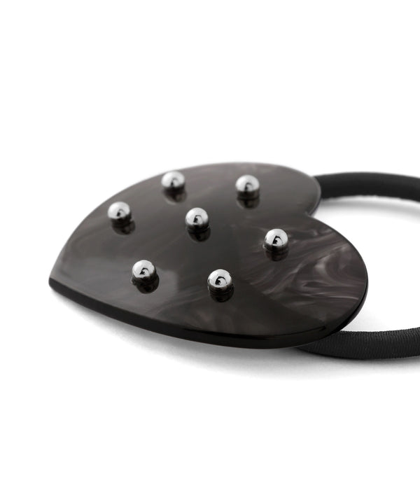 スタッズハートプレートヘアゴム