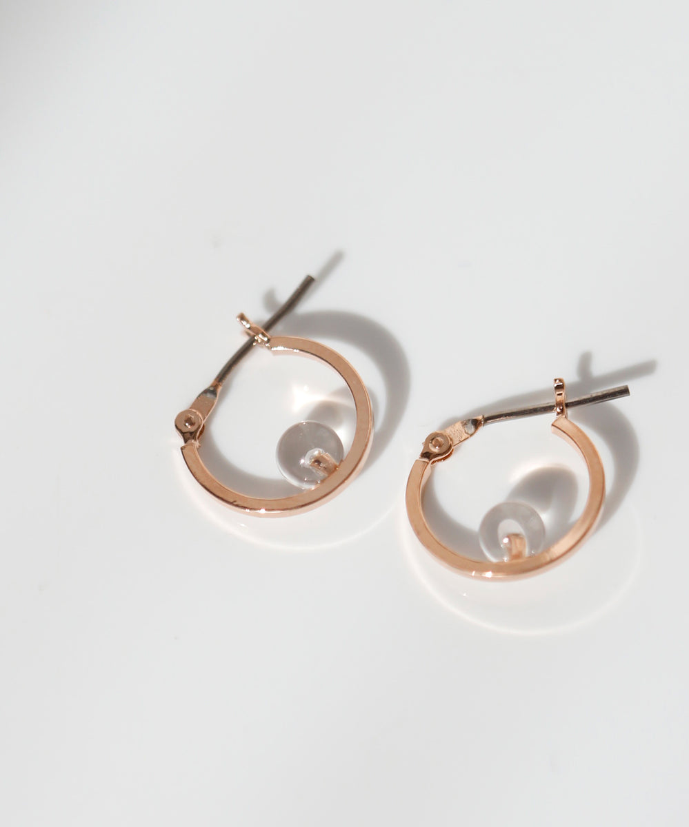 mimi33】天然石フープピアス[Sheerchic]｜アネモネ・シエナロゼ