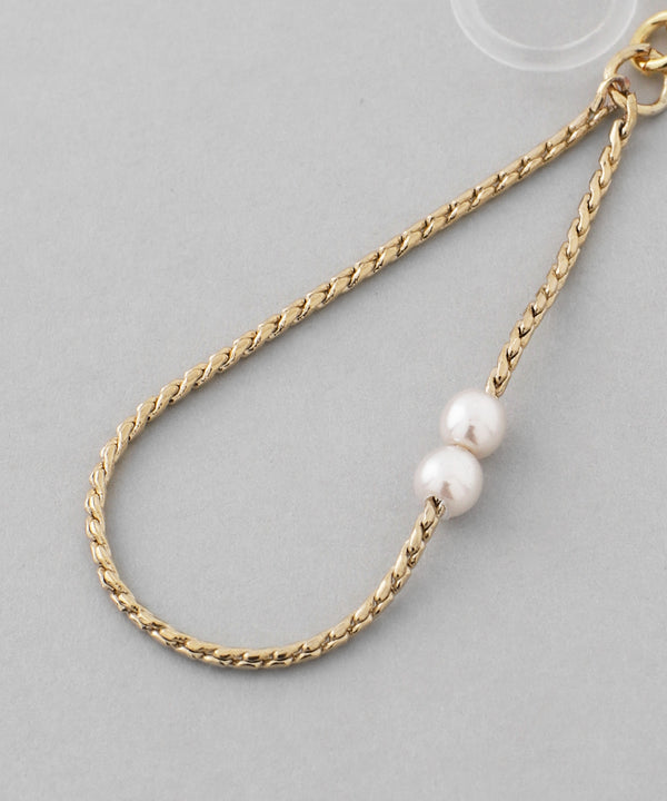 パール×ドロップチェーンイヤリング