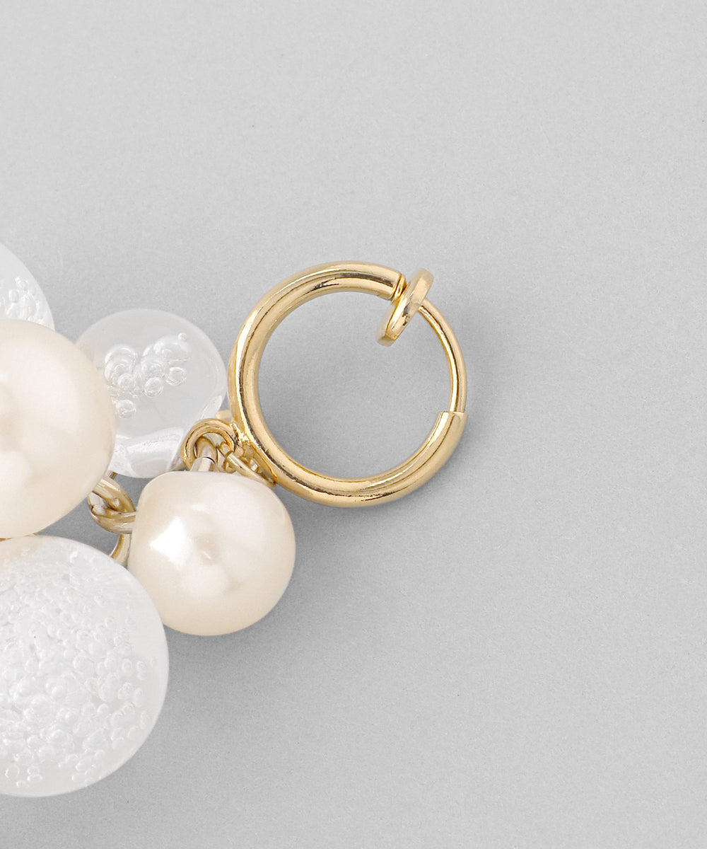 ANEMONE】パール×ホワイトビーズロングイヤリング[Hanayome]｜SANPO