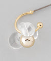 Clear x Metal Sphere Hoop Earrings