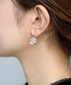 Clear x Metal Sphere Hoop Earrings