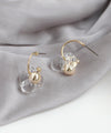 Clear x Metal Sphere Hoop Earrings