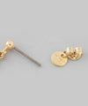 Clear x Metal Sphere Drop Line Earrings