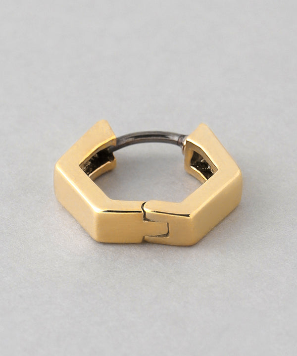 ヘキサゴンミニフープピアス