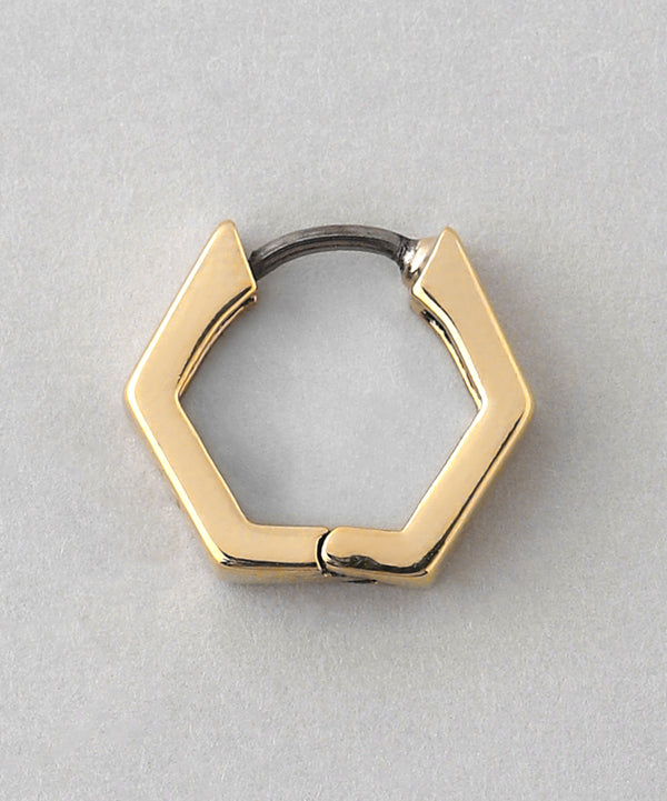 ヘキサゴンミニフープピアス