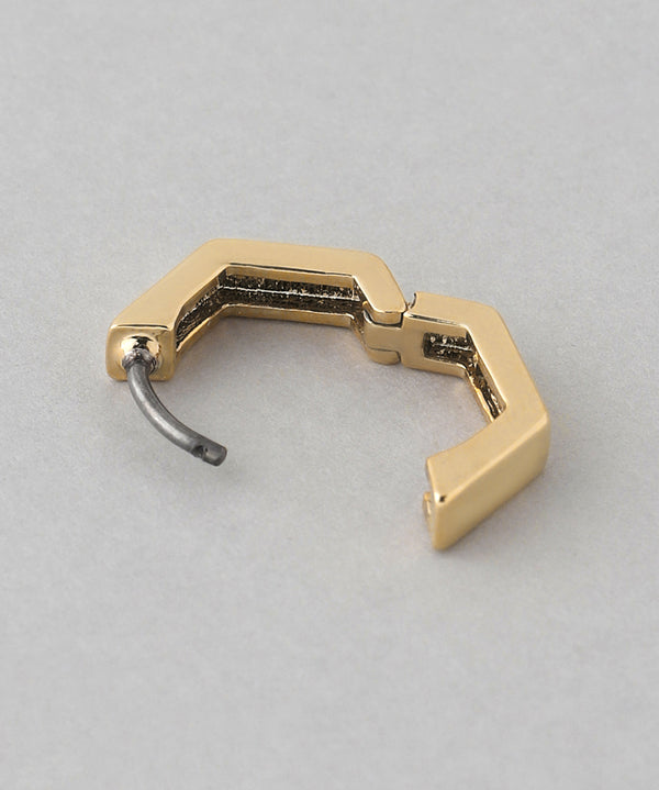ヘキサゴンミニフープピアス