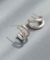【ステンレス】ダブルラインフープピアス