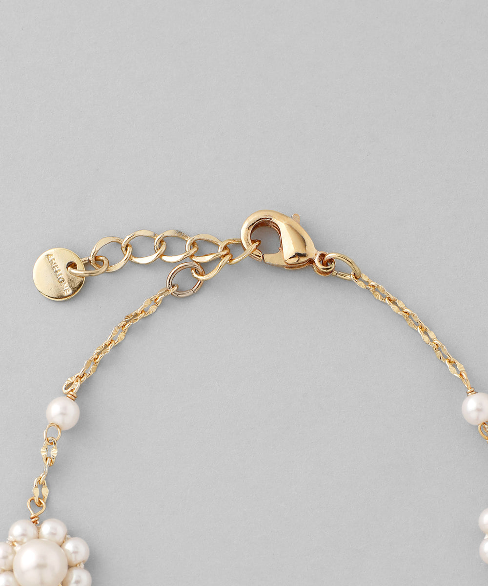 花モチーフ パール付きブレスレット ANEMONE】パールフラワーブレスレット｜アネモネ・シエナロゼ