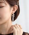 ビジュー×連なりパールロングイヤリング