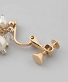 Pearl and clear bead long earrings