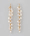 Pearl and clear bead long earrings