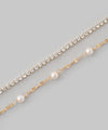 Pearl and bijou double necklace