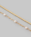 Pearl and bijou double necklace