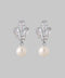 Pearl and square bijou earrings