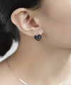 ハート×ビジューフープピアス