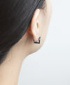 ハート×ビジューフープピアス