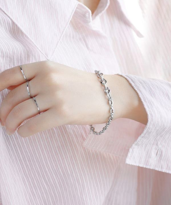 【ステンレス】コンビチェーンマンテルブレスレット