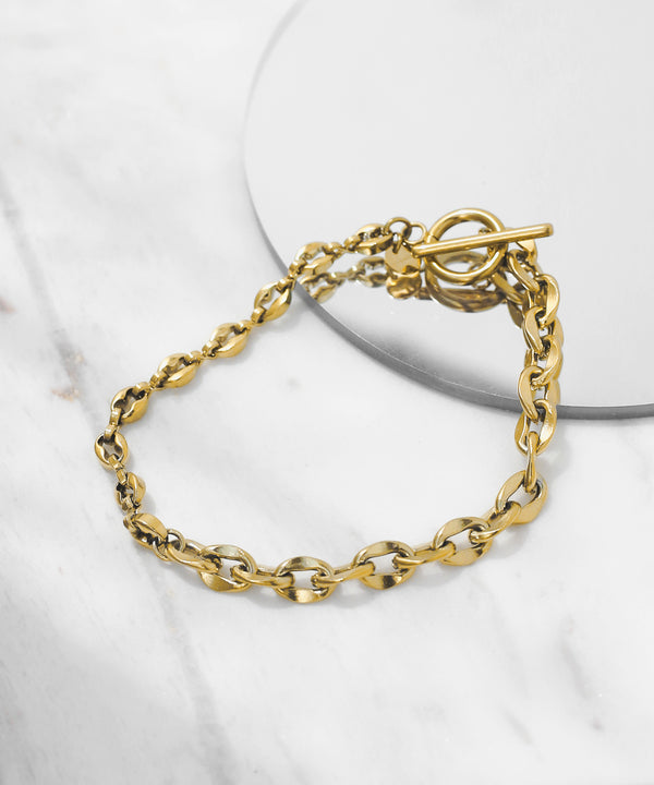 【ステンレス】コンビチェーンマンテルブレスレット