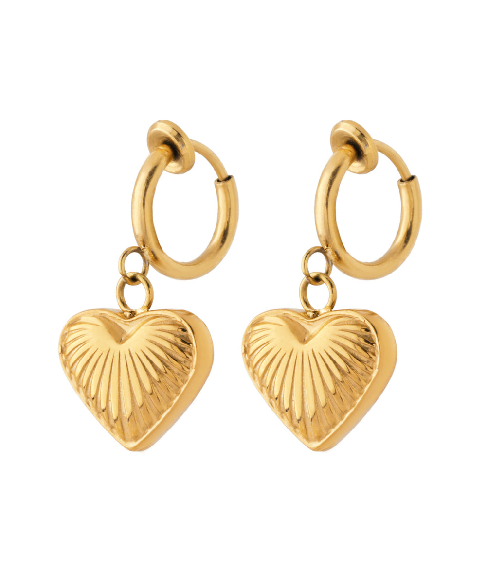 ANEMONE】【ステンレス】ハートフープイヤリング｜アネモネ